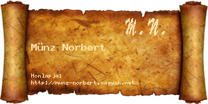 Münz Norbert névjegykártya